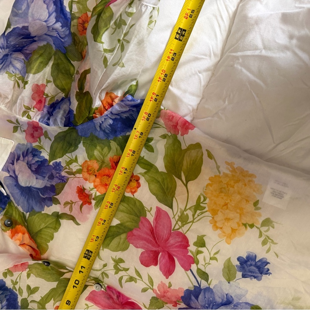 Bailey 44 White Button-Down Blouse with Pink, Blue & Yellow Floral Print - Picture 4 of 7